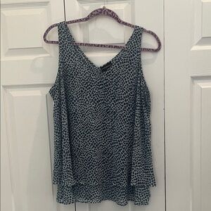 Lane Bryant Black and White Patterned Blouse